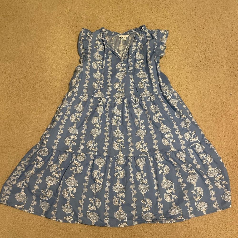 IT HAS POCKETS! Blue Floral Dress
